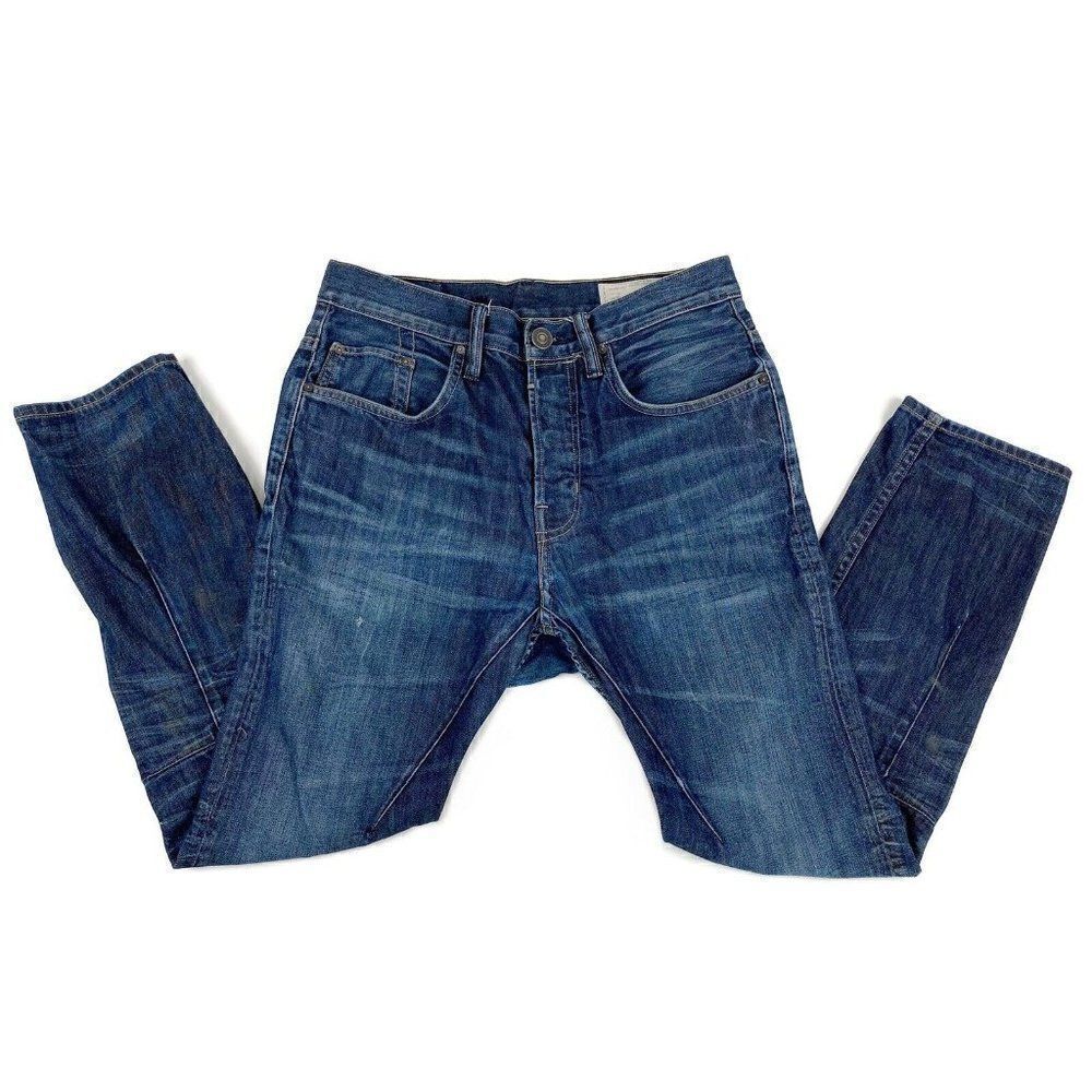 All Saints Men’s Short Kick Denim Jeans Blue 28